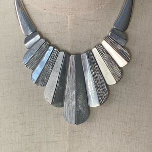 Liz Claiborne Silver Bib Statement Necklace